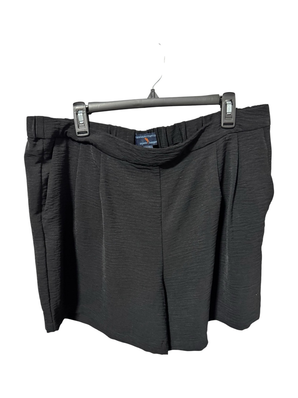 Textured Black Skort with Elastic Back Waistband